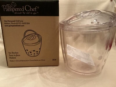 Cubo I’ve Pampered Chef 2836 transparente POLKA DOT doble pared con tapa - NUEVO EN CAJA Foto 1 de 3