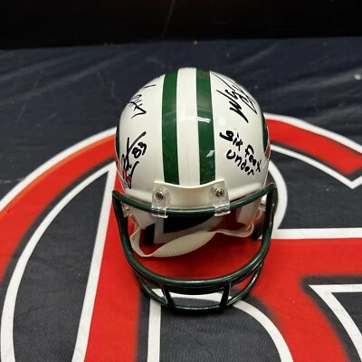 Minicasco Steiner autografiado por Santana Moss, Wayne Chrebet & Laveranues Coles Foto 1 de 4