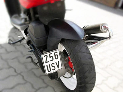 Kennzeichenhalter seitlich Piaggio NRG 50 Power DT Tuning Roller Nummernschild - Bild 1 von 4