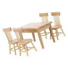  Miniature Wooden Table Chairs Furniture Model Tables and Food Play