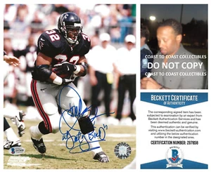Jamal Anderson signed Atlanta Falcons football 8x10 photo Beckett COA proof - Picture 1 of 3