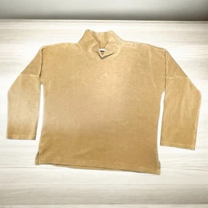 Rafaella Brown Sweater Size L Ribbed Mock Neck Velvet Feel Boho Fall Classic - Picture 1 of 11