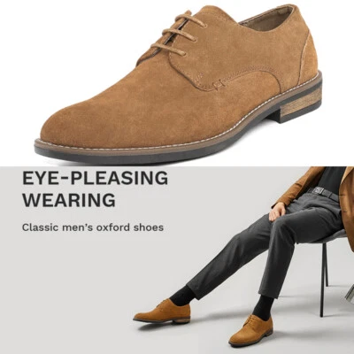 Zapatos Oxford para hombre con cordones negocios informales gamuza cuero zapatos talla 6-15 EE. UU. Foto 1 de 4