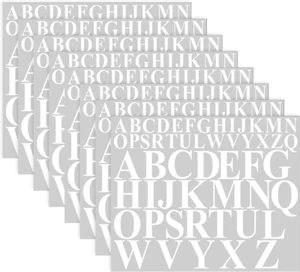 8 Sheets 416 Pcs Vinyl Letters Stickers Alphabet Number Self Adhesive Letters St - Picture 1 of 7