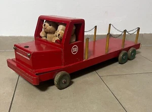 SIO Pritschen LKW mit 2 Bären Holz 60er Jahre antik - Bild 1 von 9