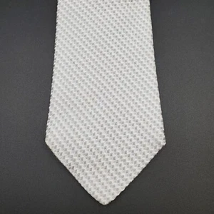Bachrach Men's Silk Tie - Gray/Silver Textured Checkered Pattern Italy - Picture 1 of 5