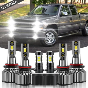 For Chevy Silverado 1500 1999-2002 LED Headlight Bulbs Fog Light 9005+9006+880 - Picture 1 of 11
