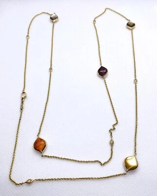 Collar Kabana Oro 14K Ostra Espinosa MOP Abulón Diamante Estación 36" Foto 1 de 4