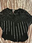 Lipsy Black Sequin Top Size 8