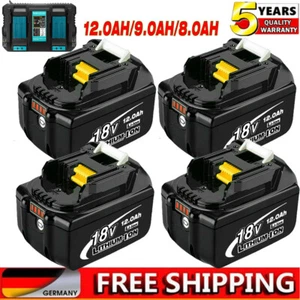 4 batterie 18 V 9,0 Ah 12,0 Ah 8 Ah per Makita BL1850 BL1830 BL1860B / doppio caricabatterie - Foto 1 di 37