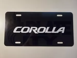 Toyota Corolla Metal Plate novelty vanity black plate - Picture 1 of 1