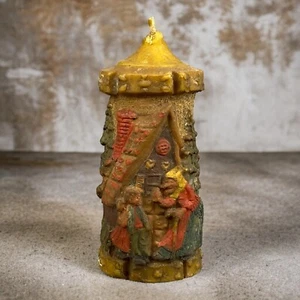Vintage German Johann Gunter Walldurn Baden Carved Candle 6.5" - Picture 1 of 7