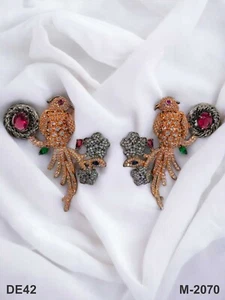 Indische vergoldete Ohrstecker Damen traditioneller Bollywood Stil Hochzeit Ethno - Bild 1 von 51