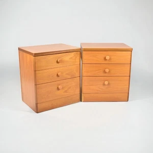 Mcm midcentury Stag Cantata teak Bedside Tables 3 drawers tall bedside promo  - Picture 1 of 2
