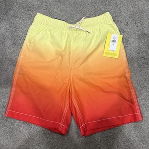 NWT Gap Kids Boys Swim Trunks swimsuit Yellow And Orange color block XL 12 - Picture 1 of 8