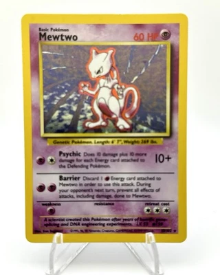 Mewtwo 10/102 Pokémon TCG 1999 Base Set Holo Unlimited Rare MP - Image 1 of 4
