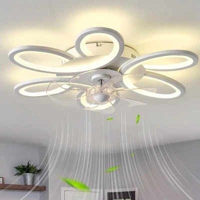 Fiore Ventilatore Da Soffitto Con Luce E Telecomando Lampadario Ventilatore - Immagine 1 di 4