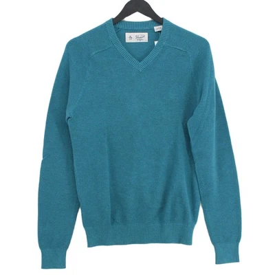 Jersey Original Penguin Para Mujer S Azul 100% Algodón Cuello en V Pullover Foto 1 de 4