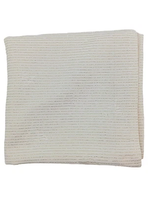 TCM Tischdecke Weiß Gold Streifen 78x78 cm Baumwolle Polyester Festlich Elegant - Bild 1 von 3