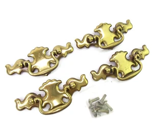 Lot Of 4 Vintage Chippendale Bail Drop Drawer Pulls 2-1/2" CTC With Screws - Picture 1 of 6