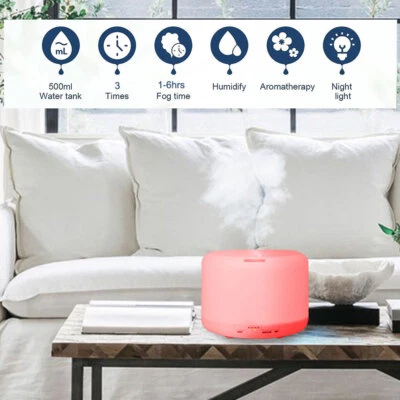 Humidifier for Bedroom, 500ml Cool Mist Ultrasonic Humidifiers, 28dB Quiet - Image 1 of 4