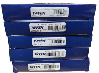 New Tiffen 4 x 5.65" 1, 2, 1/2, 1/4 & 1/8 Low Contrast Filters Set - Image 1 of 2