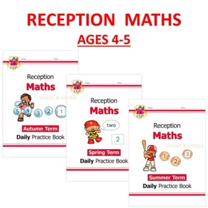 Reception Ages 4-5 Maths Daily Practice Books 3 Books Bundle with Answers Cgp - Picture 1 of 12