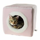 Cat Cave Hide Out Cube Pink Removable Pillow Makes Cat Feel Safe Cubby Cavern