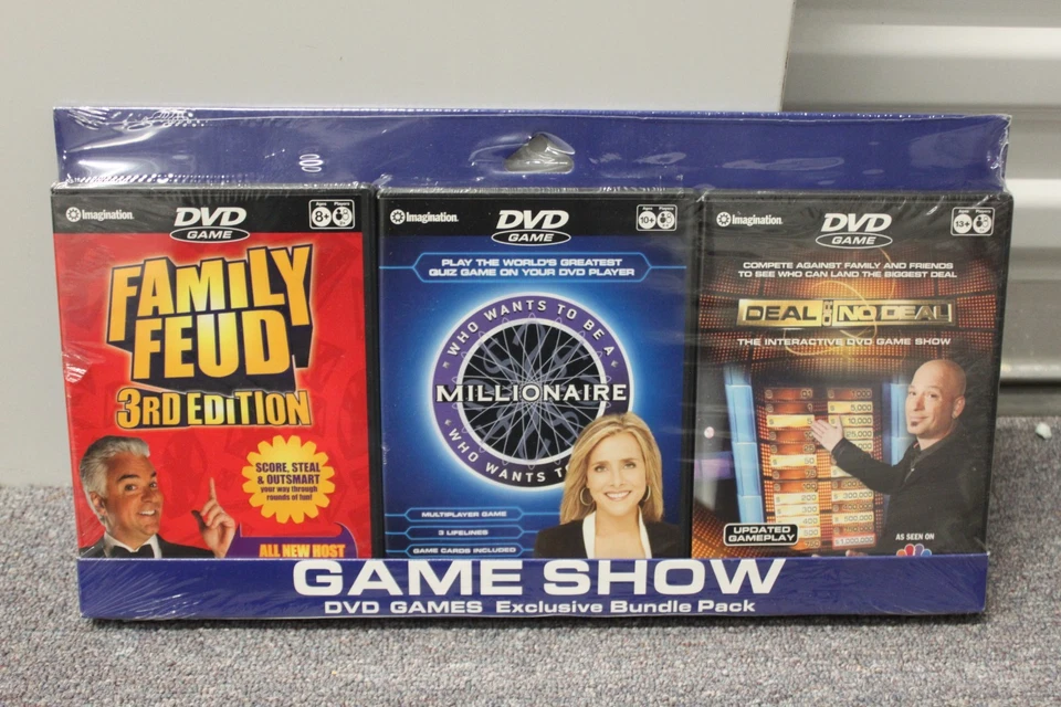 3-SET DEAL OR NO DEAL FAMILY FEUD WHO WANTS MILLIONAIRE DVD TV Game Shows NEW - Image 1 of 1