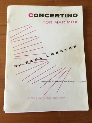 Paul Creston Concertino para Marimba con bonificación de reducción de piano: órgano parte mvt II Foto 1 de 2