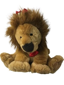 Juguete de peluche de león de 10" con sello de colección corazón rojo y corona - Imagen 1 de 7