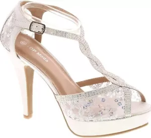 TOP Moda Hy-5 Women's Heel Sandals, White, 8.5 - Picture 1 of 3