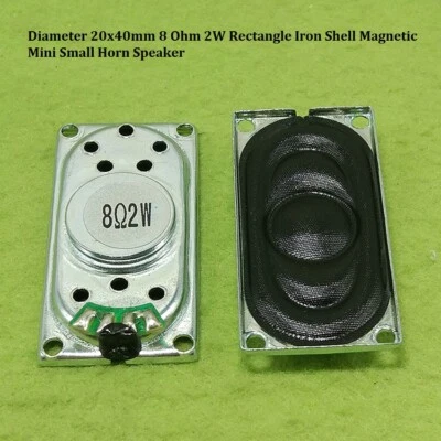 Diameter 20x40mm 8 Ohm 2W Rectangle Iron Shell Magnetic Mini Small Horn Speaker - Image 1 of 4