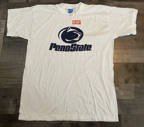 Vintage Fruit of the Loom Penn State T Shirt Size XL White Cover