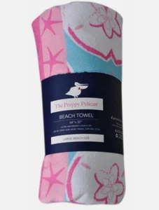 Preppy Pelican Sand Dollar Beach Towel - BRAND NEW - Picture 1 of 2