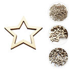  200 Pcs Wooden Star Tags with Holes Cutout Five-pointed Hollow