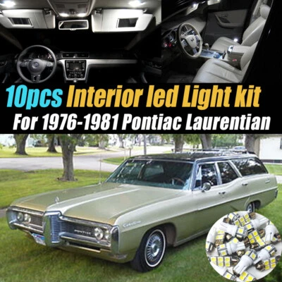 Комплект из 10 белых светодиодных ламп для салона автомобиля для Pontiac Laurentian 1976-1981 годов выпуска - Изображение 1 из 4