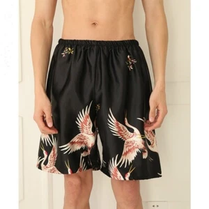 Men Sleepwear Underwear Boxer Shorts Pants Pyjamas Nightwear Faux Satin Silk Red - Picture 1 of 9