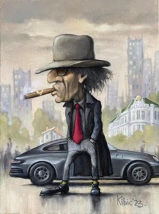 IHAR KEBETS | Ölgemälde „Gestohlen“ UDO LINDENBERG Porsche | 40x30cm - Bild 1 von 1