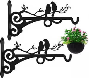 Multipurpose Hanging Basket Plant Brackets Outdoor Indoor, Heavy Duty Solid Stee - Picture 1 of 12