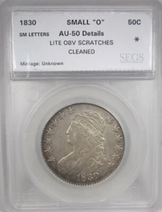 1830 Small "O" Silver Capped Bust Half Dollar AK982 - Picture 1 of 5