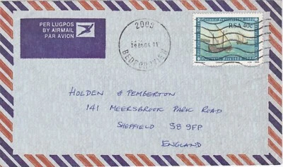 Capa 2004 África do Sul enviada de Bedfordview para Sheffield Inglaterra - Imagem 1 de 2
