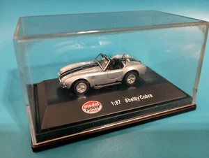 MODELO POWER DIE CAST HO 1:87 1965 SHLEBY COBRA SILER CON RAYAS NEGRAS DE CARRERAS - Imagen 1 de 1