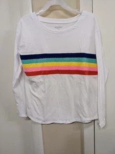 Girls Kids Arizona Jean Company Long Sleeve Shirt Tshirt Rainbow Size Large 14 - Picture 1 of 4