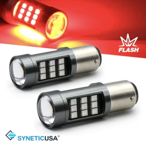 1157 LED Brake Strobe Flashing Red Tail Stop Light/Parking Safety Warning Bulbs - Picture 1 of 8