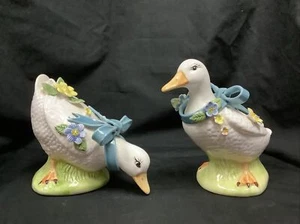 Paar Vintage Keramik AGI Gänse/Enten, weiß, 6" Höhe - Bild 1 von 12