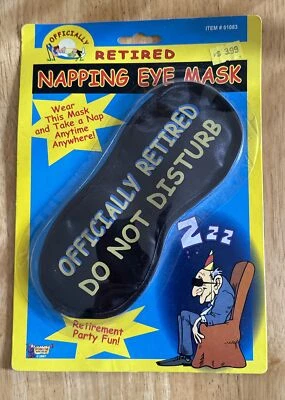 FORUM NOVELTIES OFFICIALLY RETIRED SLEEPING NAPPING FACE EYE MASK DO NOT DISTURB - Image 1 of 2