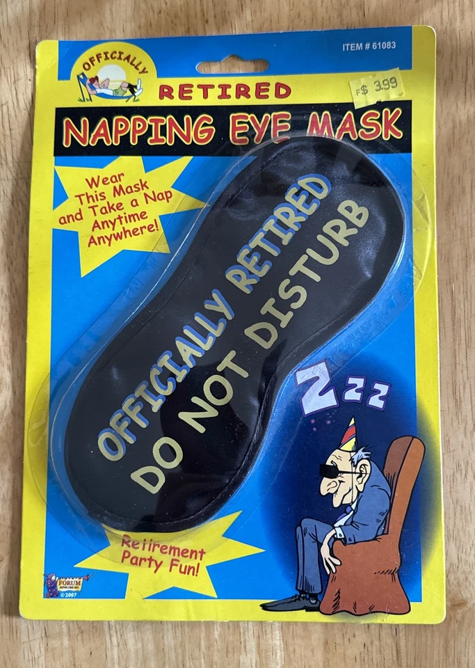 FORUM NOVELTIES OFFICIALLY RETIRED SLEEPING NAPPING FACE EYE MASK DO NOT DISTURB - Image 1 of 2