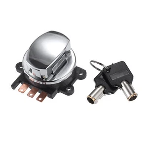 Rotondo Chiave Accensione Interruttore Set per Harley-Davidson Softail Road King - Foto 1 di 7
