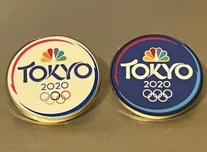 Tokyo 2020 NBC Round Olympic Media Pin ~ Lot of 2 - Picture 1 of 8